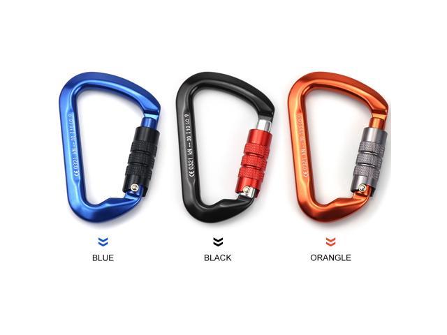 Details about   30KN D-Shaped Carabiner Clips Automatic Locking Gate Outdoor Carabiner Lock K2M1 