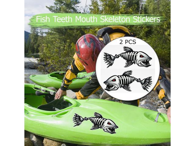 Fish Teeth Mouth Stickers Skeleton Kayak Accessories Canoe Graphics Fishing P1J8 