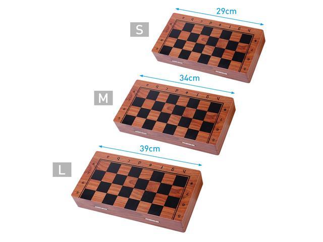 Details about   Magnetic Wooden Folding Chess Set with Felted Game Board Interior for Storage 