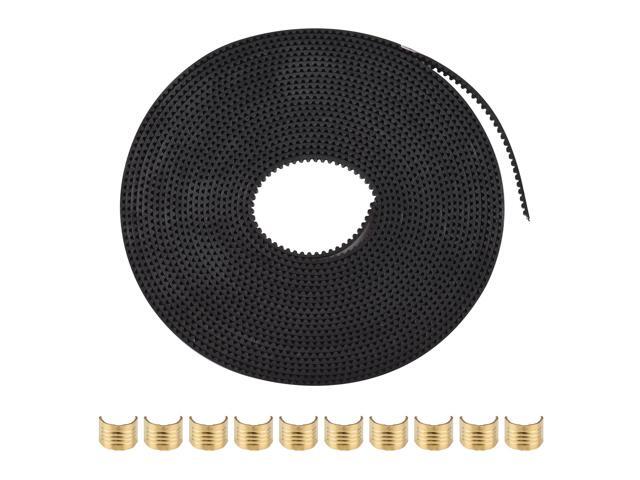 3D Printer Accessary 2GT Timing Belt Width 6mm 5M/16.4ft Length with 10 Brass Copper Buckle for Creality Ender-3 Ender-3 Pro Printer Rubber Reinforced Belt Suitable for Inkjet Printer Transfer Machine