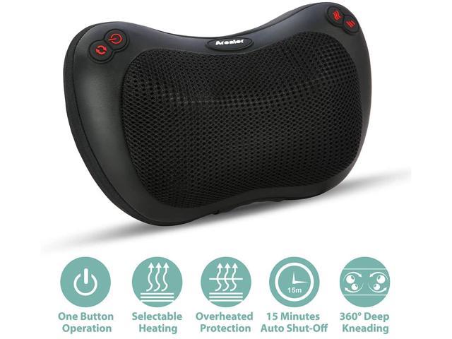 Arealer Back Massager Pillow with Heat, Shiatsu and Deep Tissue Kneading  for Shoulder Black 