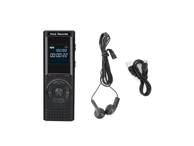 Earphone Portable Digital Voice Activated Recorder with MP3 Playback Voice Recorder 300 Hours Recording Capacity 22 Hours Battery Time Audio Recording Device for Lecture Interview Meeting Class 