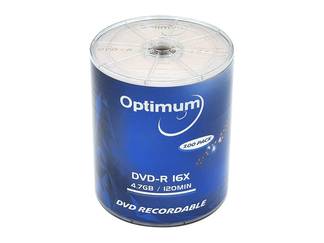 Optimum Dvd Rack OPTIMUM DVD-R 4.7GB 16x Branded Logo Recordable Media Disc - 100 Disc ...