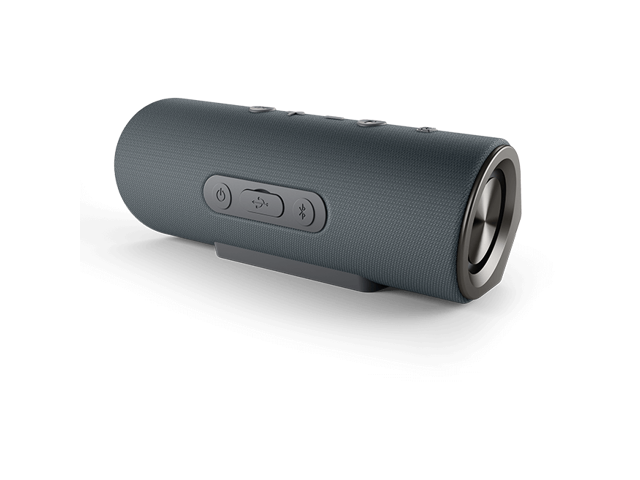 Cleer Audio STAGE Smart Bluetooth Speaker - Ipx7 Water Resistant, UpTo 15-Hours Wireless Playback Boom Box | Dual 48mm Neodymium Drivers & Passive Radiators, Alexa & Stereo Pairing (Black/Grey)