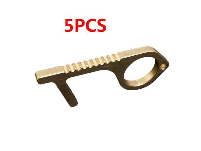 5PCS Portable Sanitary Hands Brass Door Opener Elevator Handle Key Gold Silver 