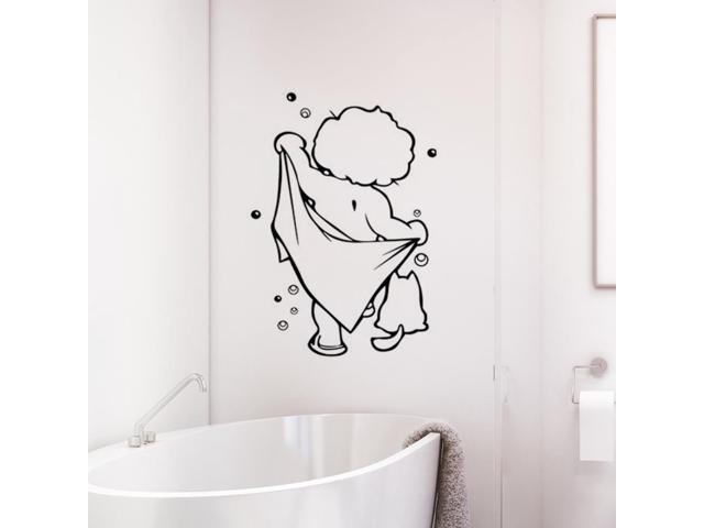 Stickers Bathroom Glass Door Shower Decal Wall Waterproof Removable Decor Baby