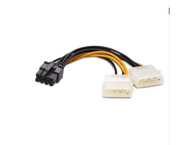 *Lot of 4 Pcs Molex 4 to 6-Pin PCI-Express Video Card Power Cable *24cm Long 