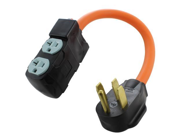 1.5FT Adapter NEMA 14-50P RV/Range/Generator Plug to (4) Household Outlets with 20A Breaker