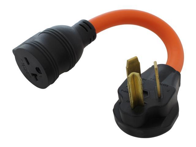 AC WORKS® [S1030CB620] 1.5FT 30A 3-Prong Dryer Plug to 6-15/20 Outlet with 20A Breaker