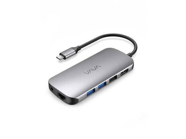 VAVA 9-in1 USB-C Hub with 4K HDMI Adapter 60W PD Charging USB 3.0 SD 3.0 / TF 3.0 Card Reader 1000Mbps Ethernet Port for MacBook Air / Pro USB-C Laptop Smartphone Tablets 3.5mm Audio Port