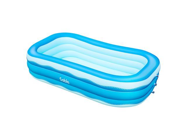 Sable Inflatable Pool, 92 x 56 x 20in Rectangular Swimming Pool for Toddlers, Kids, Adults and Family, Above Ground, Backyard, Outdoor
