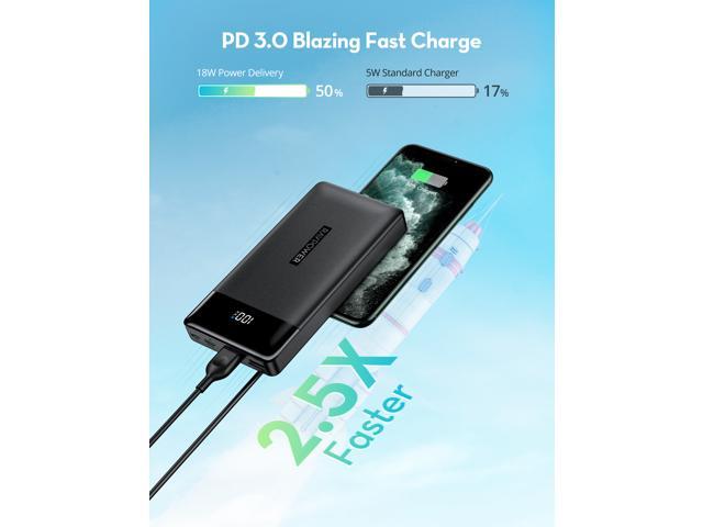 Ultra Compact Phone Charger Compatible with iPhone Xs X 8 7 6 Samsung Galaxy S9 Note 9 iPad Tablet PD 3.0 15000mAh Power Bank RAVPower 30W High-Speed Tri-Output with LED Display Portable Charger 