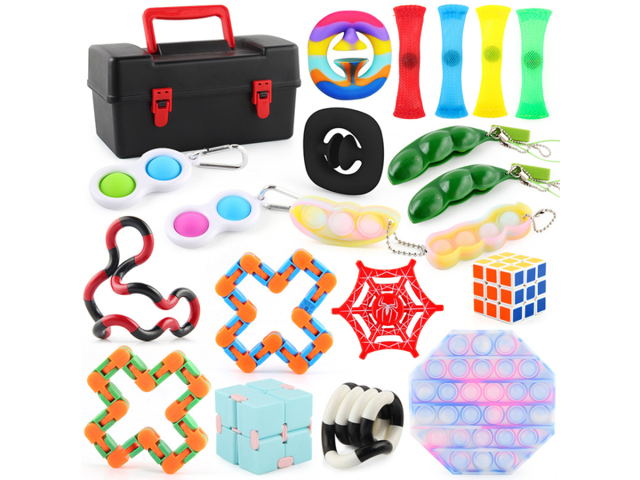 partiskhed service lave mad Fidget Toys Set,Pop It Sensory Fidget Toy Pack Stress Relief Fidget Toys  Pack for Adults, Kids, ADHD, ADD Autism to Relief Stress and Anti-Anxiety  with Squishy, Stretchy Strings, Squeeze (20Pcs) - Newegg.com