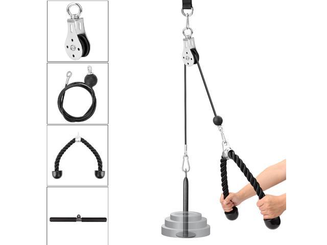 Fitness Pulley Cable System DIY Triceps Rope Home Workout Machine Gym Sports Kit