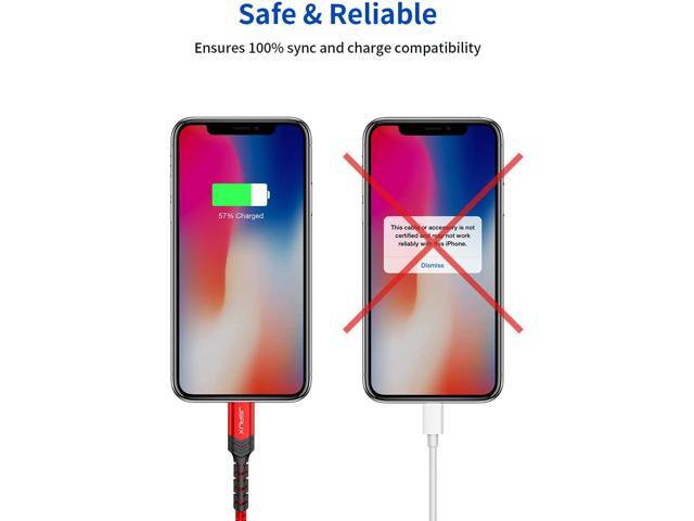 iPhone Charger Cable 6ft Lightning Cable Nylon Braided USB Fast Charging Cord Compatible with iPhone 11 Xs Max X XR 8 7 6s 6 Plus SE 5 5s Blue iPad JSAUX Upgarded C89 Apple MFi Certified iPod
