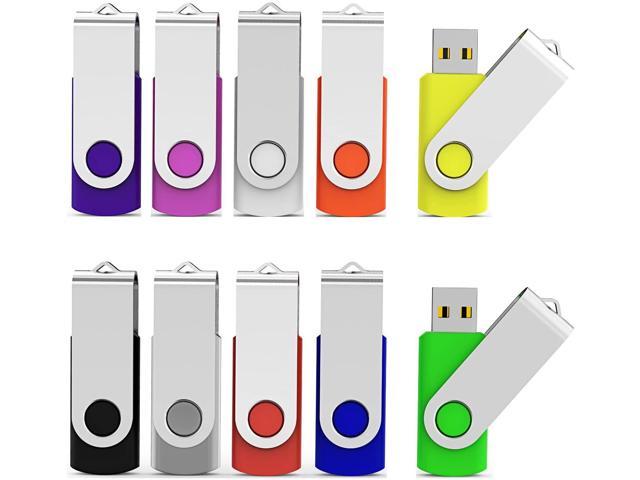 5 Mixed Colors: Black Blue Green Orange Silver RAOYI 10 Pack 2GB USB Flash Drives USB 2.0 Memory Stick Bulk Thumb Drives Thumb Drive Jump Drive 