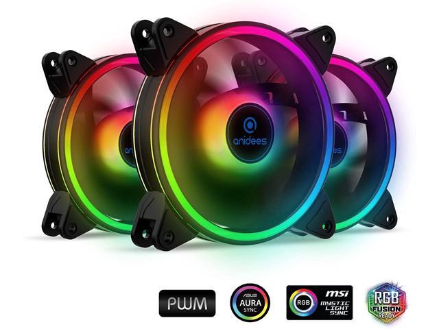 Anidees Ai Tesseract Duo 120mm 3pcs Rgb Pwm Fan Compatible With Asus