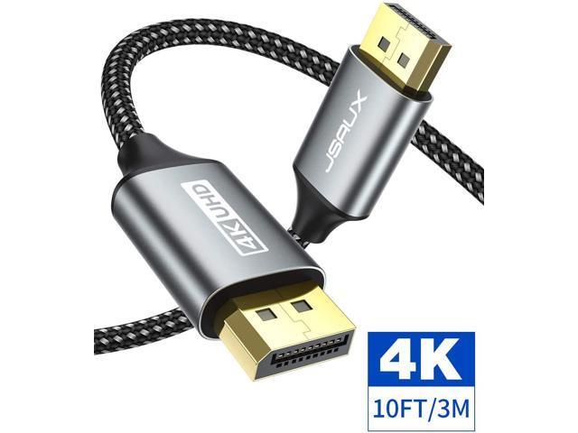 Displayport To Displayport Cable 10ft 4k 60hz Dp To Dp Cable 1 2 Gold Plated Ultra High Speed Displayport Cord 2k 165hz 2k 144hz For Laptop Pc Projector Tv Etc Gaming Monitor Dp Cable Grey Newegg Com