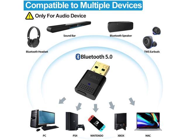 1Mii USB Bluetooth Adapter for PC Bluetooth 5.0 Audio Transmitter Bluetooth Dongle for PC Xbox PS4 Headphone Speaker Only Dual Link USB Audio Adapter with aptX Low Latency & aptX HD