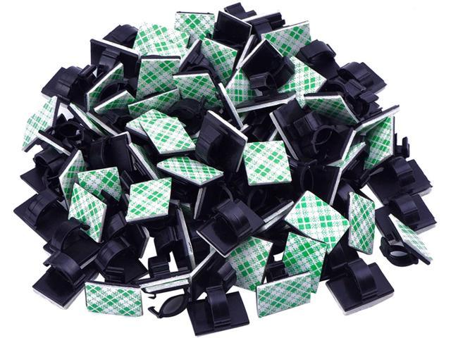 50Pcs Wire Clip Black Car Tie Rectangle Cable Holder Mount Clamp self adhesi P0C 