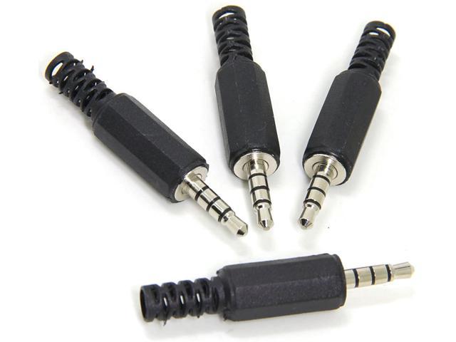 3 PK 2.5mm Stereo 4 Pole Repair Headphone Plug Cable Audio Solder DIY Connector 