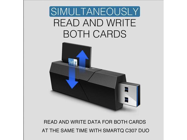 SmartQ C307 USB 3.0 Portable Card Reader for SD, SDHC, SDXC, MicroSD,  MicroSDHC, MicroSDXC, with Advanced All-in-One Design