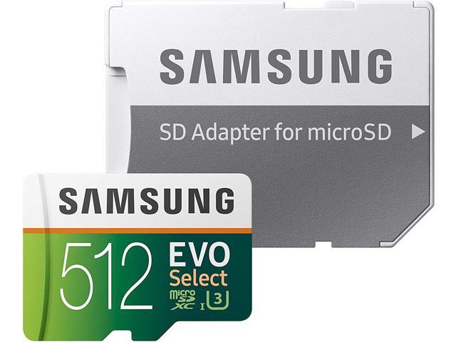 MB-ME512HA Samsung EVO Select 512GB microSDXC UHS-I U3 100MB/s Full HD & 4K UHD Memory Card with Adapter 