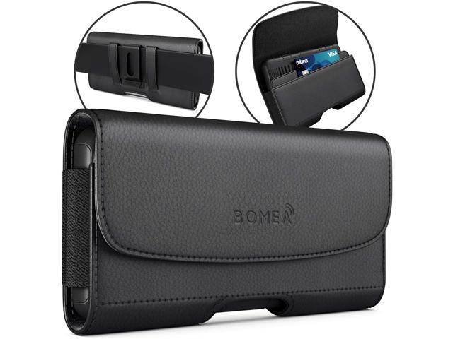 Bomea iPhone 11 iPhone XR Belt Holster Premium Cell Phone Belt Holster Case with Belt Clip Carrying Pouch Belt Holder for Apple iPhone 11 iPhone XR (Fits Phones w/Otterbox Cases on) Black