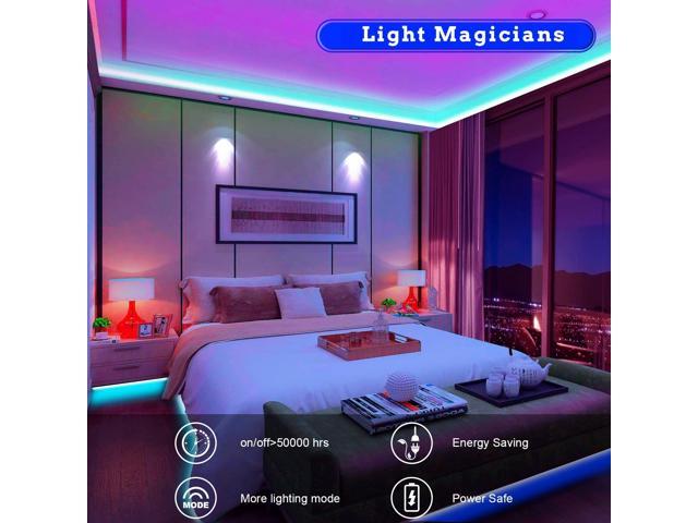 Tenmiro 65.6ft Led Strip Lights Ultra Long RGB 5050 Color Changing LED  Light Strips Kit with 44 Keys Ir Remote Led Lights for Bedroom Kitchen Home  