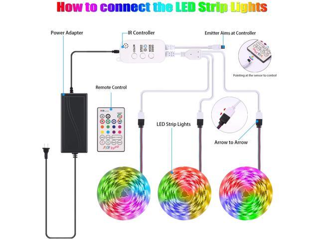 Music Sync Color Change Led Light Strips ... HRDJ Smart Led Strip Lights 65.6ft 