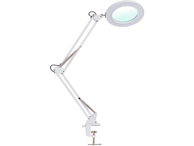 Psiven Led Magnifier Lamp Dimmable, Magnifier Desk Lamp