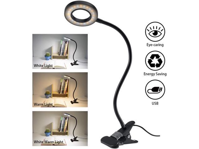 Clip Light Reading Lights 24 Led Usb Book Clamp Light With 3 Color Modes 10 Brightness Dimmer And Auto Off Timer Eye Protection Kids Desk Lamp 360 Flexible Gooseneck Bed Night Light Newegg Com