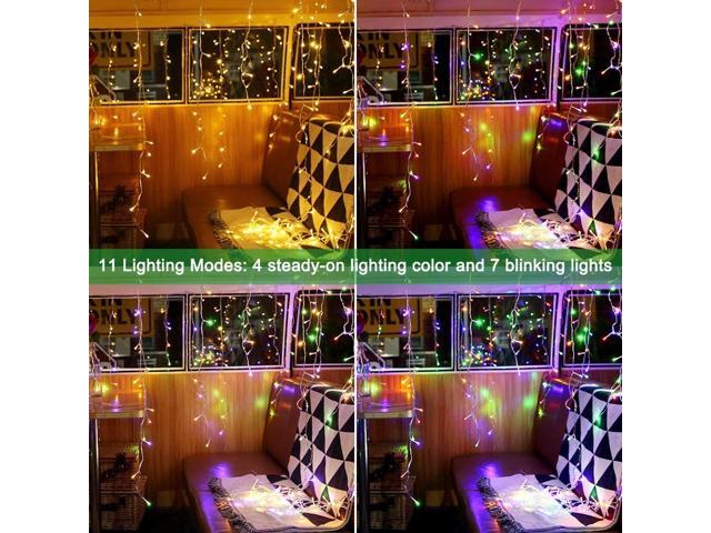 LED Icicle Lights 306 LED 24.6ft Outdoor Christmas Curtain Fairy 