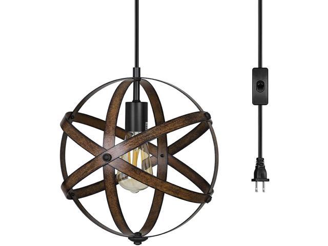 Dewenwils Plug In Pendant Hanging Light, Plug In Ceiling Light Fixture