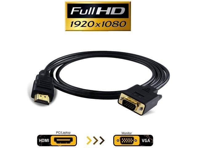 VAlinks HDMI to VGA Adapter,1080P Active HDMI Male to VGA Male Video Converter Support Convert Signal from HDMI Input Laptop HDTV to VGA Output Monitors Projector-1.8m/6ft 