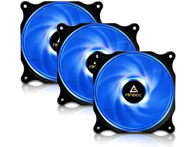 Antec 120mm Case Fan PC Fans Blue LED PC Case Computer Case Fan 4-pin Molex Connector F12 Series 3 Packs