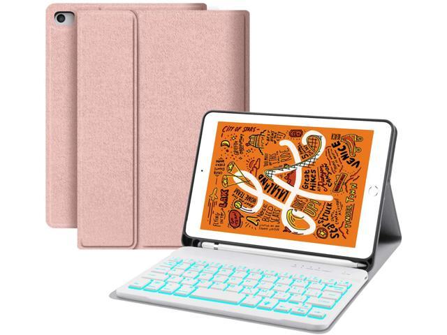 Ipad Keyboard Case For Ipad 7 9 Juqitech Smart Case With Backlit Keyboard For Ipad Mini 5 5th Gen Mini 4 Detachable Wireless Tablet Rechargeable Keyboard Cover Case With Pencil Holder Rose Gold Newegg Com