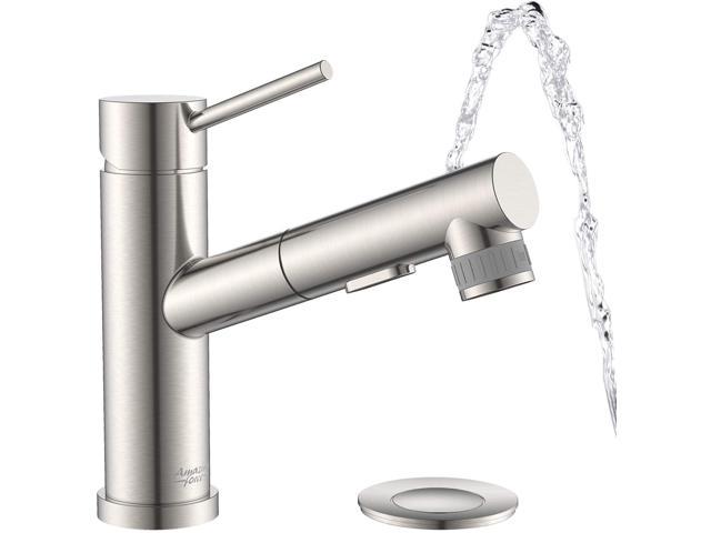 Amazing Force Bathroom Faucet Pull Out, Pull Down Bathroom Faucet Brushed Nickel