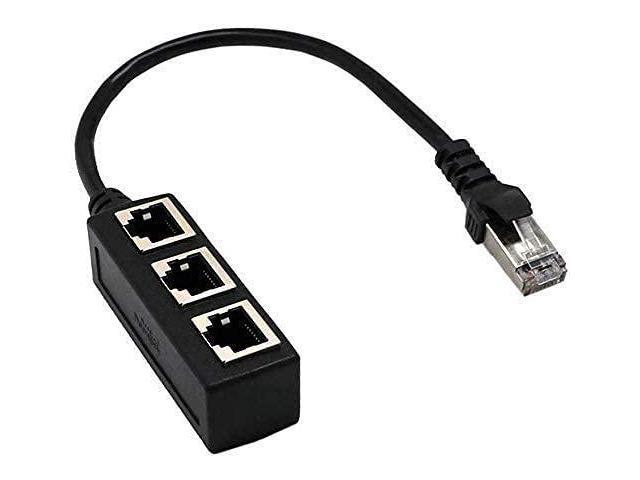 RJ45 Ethernet Splitter Cable Minriu RJ45 Y Splitter Adapter 1 to 3 Port Ethernet Switch Adapter Cable for CAT 5/CAT 6/CAT 7