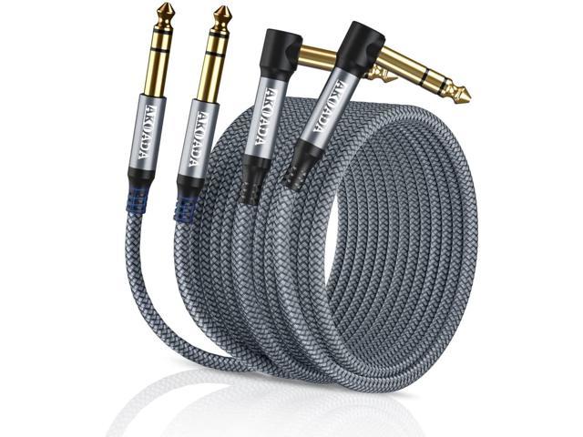Microphone Cable XLR Female to 1/4 TS Cables,Furui Nylon Braided 6.35mm TS to XLR Cable XLR Female to TS Male Unbalanced Cable Gold-Plated Connectors 15 Feet 1/4 Inch 