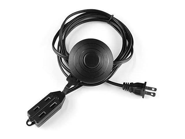 9ft 3 Outlet 2 Prong Indoor Power Extension Cord Cable with Foot Switch 
