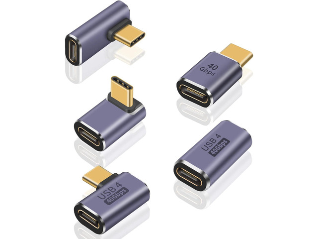 Cellularize USB C Extender Adapter (4 Pack, Gunmetal) 3.2/40Gbps Short