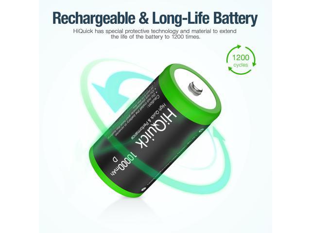 Hiquick Pcs Mah D Rechargeable Batteries V Huge Capacity Size