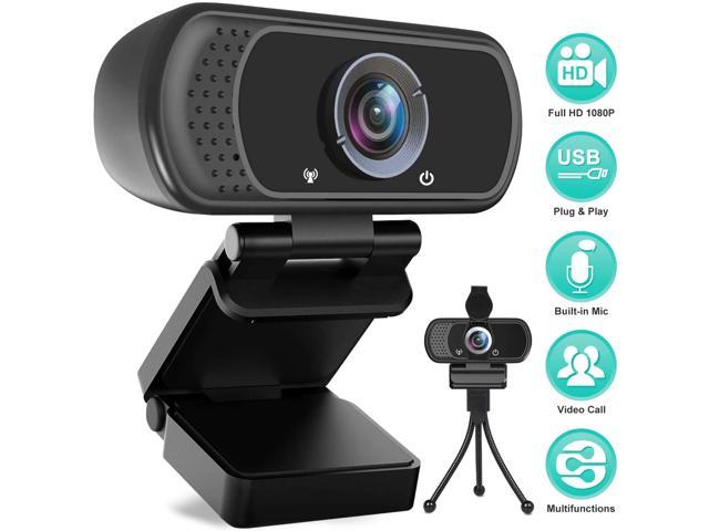 Webcam 1080P Auto Focus Full HD Widescreen Web Camera with Microphone USB Computer Camera for Laptop Desktop PC Mac Video Calling Recording Streaming Online Teaching Business Video Conference Gaming 
