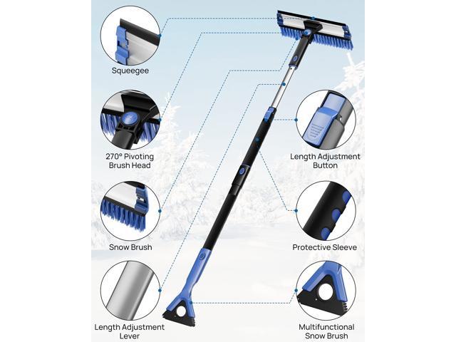 Snow Brush, 5-in-1 Extendable 27?-47? Snow Brush for Trucks, Durable &  Sturdy, No Scratch, 270° Car Snow Scraper with Brush, Foam Grip, Detachable  ABS Ice Scraper for Car, SUV 