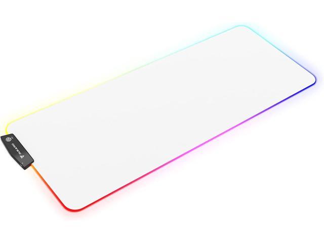 ANUBISGX White RGB Gaming Mouse Pad XL, Premium XXL Computer Gaming Desk Mat; 10