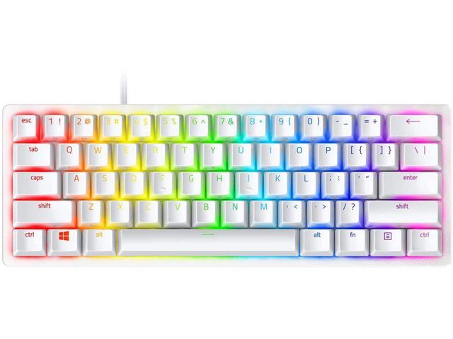 Razer Huntsman Mini 60% Gaming Keyboard: Fast Keyboard Switches - Linear Optical Switches - Chroma RGB Lighting - PBT Keycaps - Onboard Memory - Mercury Whit