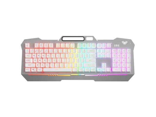 Gaming Keyboard, AULA F3010 USB Bright Light Wired Mechanical Gaming Keyboard with Mobile Phone Placement