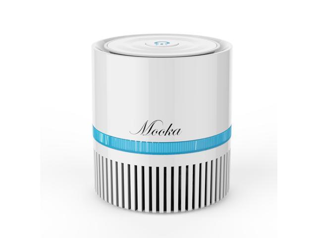 MOOKA Air Purifier for Home, 3-in-1 True HEPA Filter Air Cleaner for Bedroom and Office, Odor Eliminator for Allergies and Pets, Smoke, Dust, Mold, 3D Filtration, Night Light, Available for California