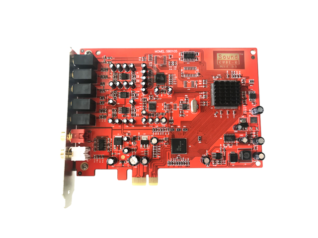 PCIe Sound Blaster Built-in Sound Card 5.1 Channel SB0105 , Computer Singing Broadcast Sound Card (Red)